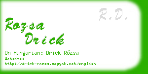 rozsa drick business card